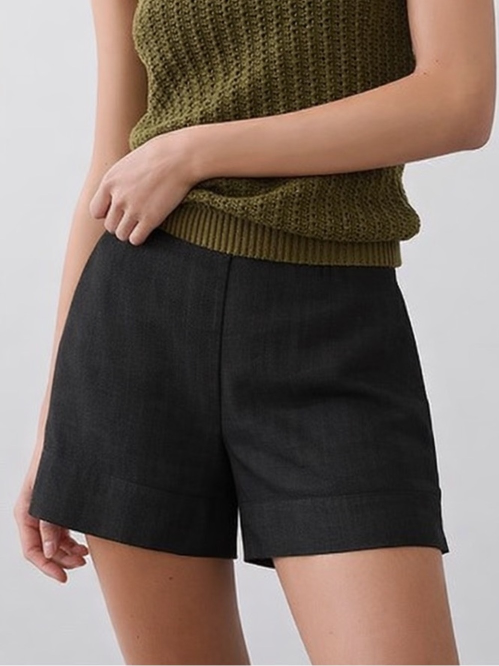 Banana Republic Factory Black Linen Shorts